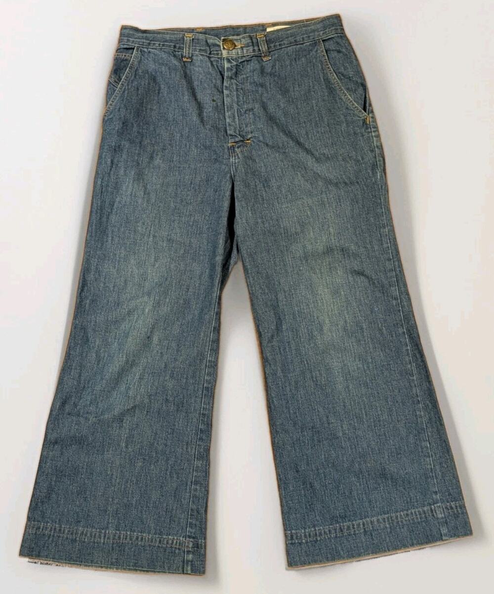 VTG 70s Strutts by Wright Jeans 33x32 READ USA Denim Bell Bottom Flare Hippie